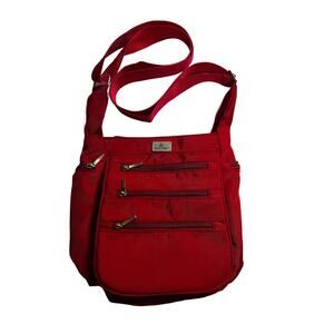 Organizzi Red Multi-Pockets Crossbody Adjustable Handbag